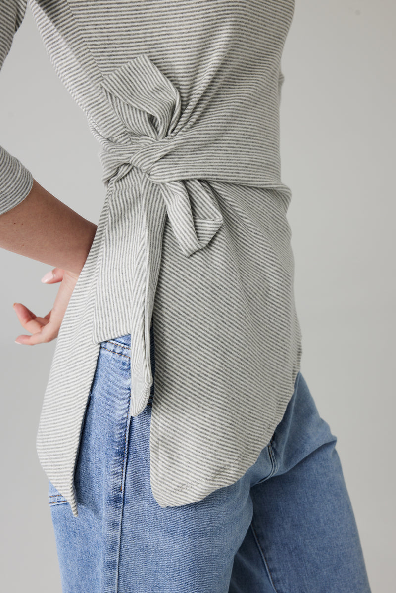 LUNÉ WRAP TOP GREY