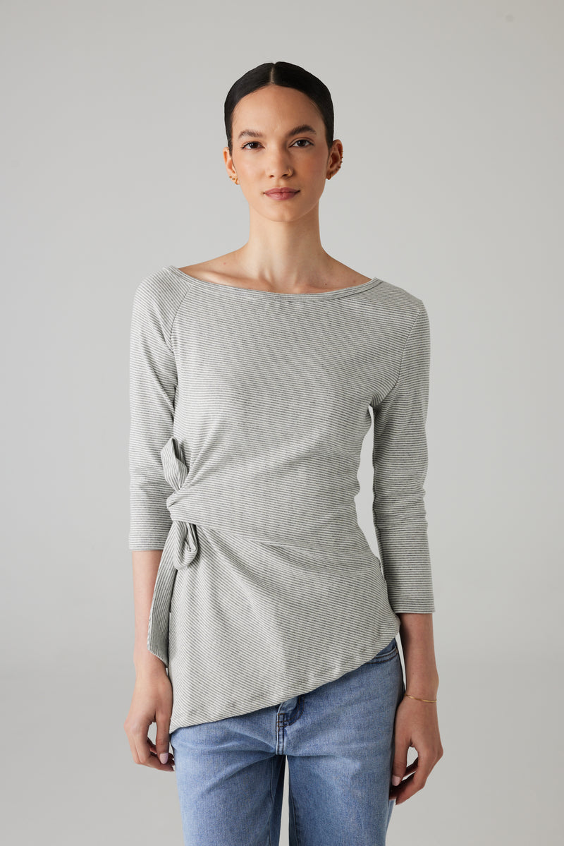 LUNÉ WRAP TOP GREY
