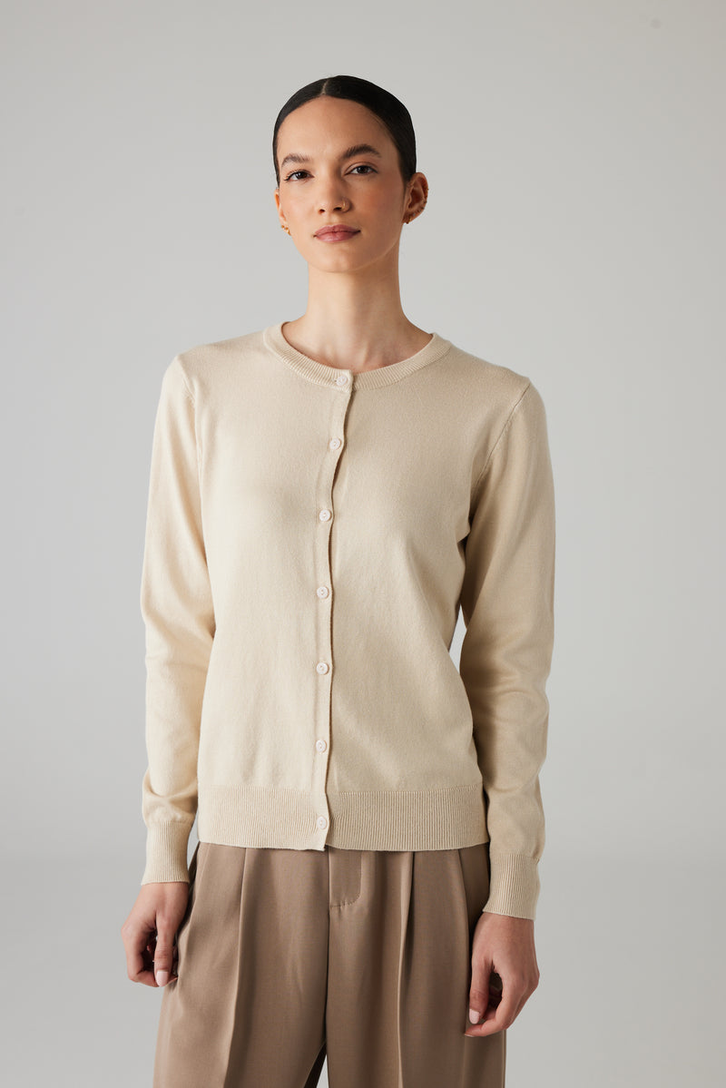 MIRA BUTTON CARDIGAN CREAM