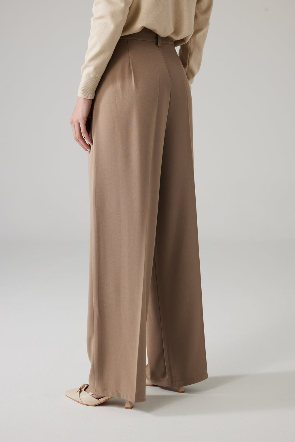 ISLA WIDE BROEK TAUPE