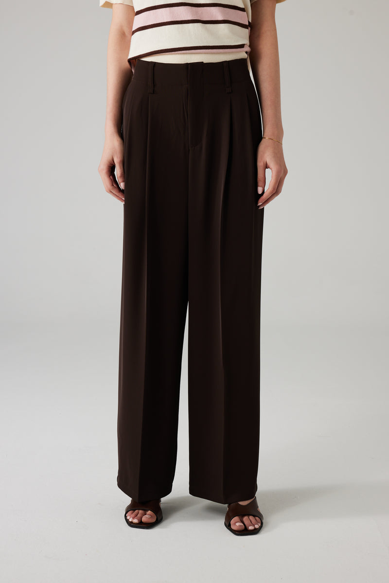 MARENI TROUSER DARK BROWN