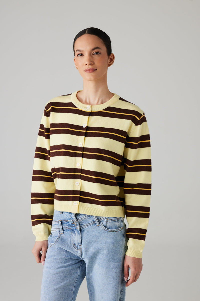 RIVO CARDIGAN YELLOW/BROWN