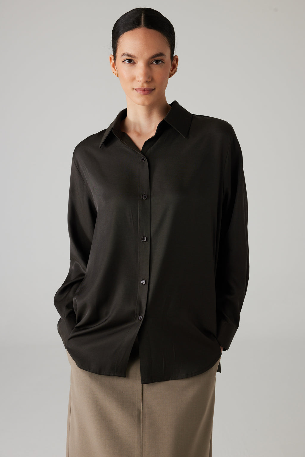 VIREL BLOUSE DARK BROWN