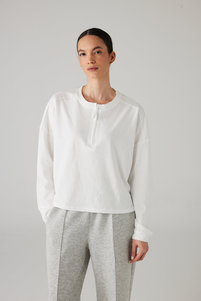 NOREL ZIP TOP WHITE