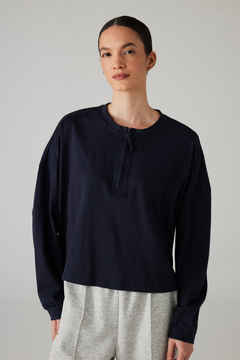 NOREL ZIP TOP NAVY