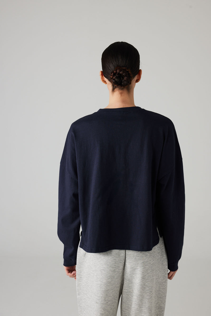NOREL ZIP TOP NAVY