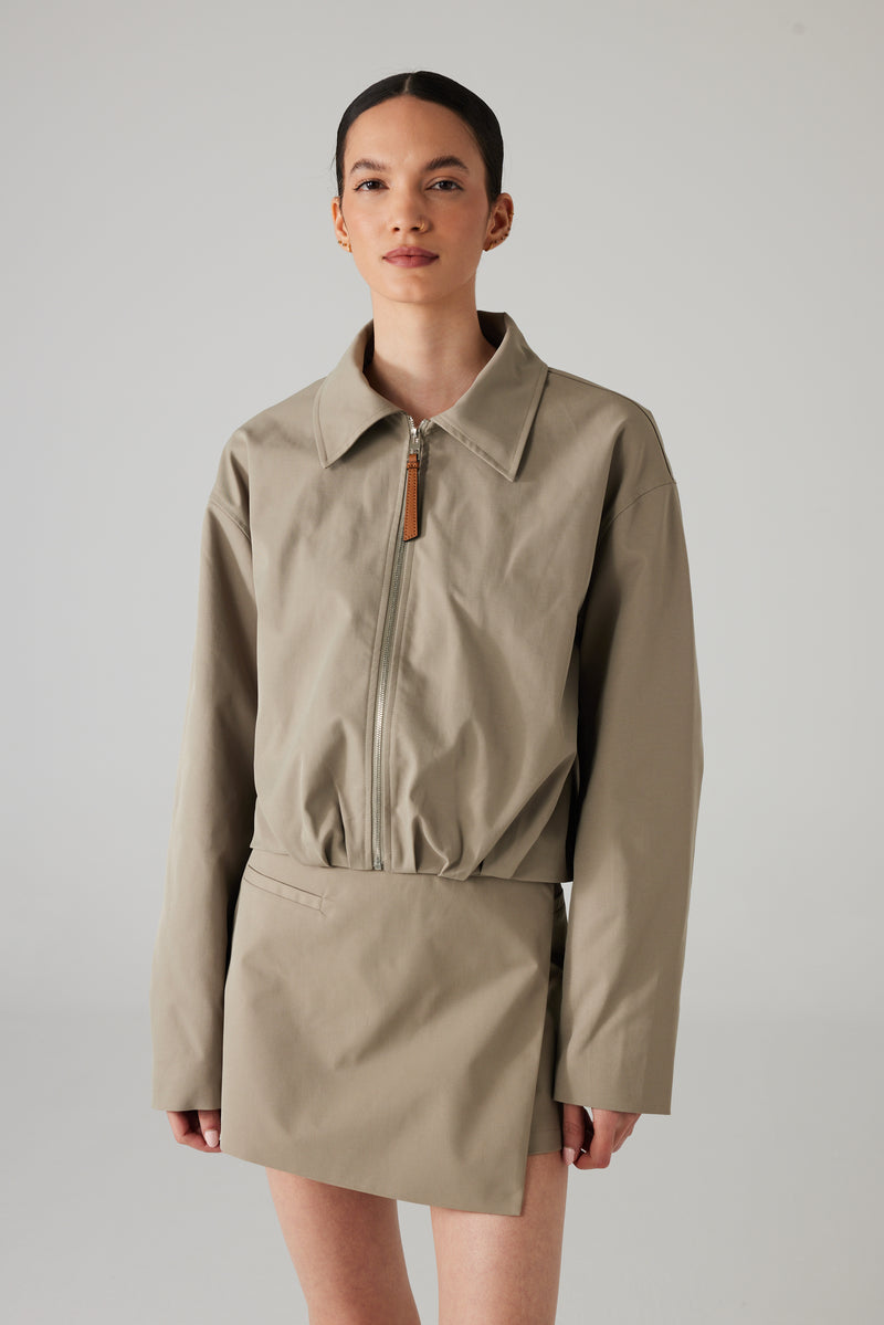 SORÉN ZIP JACKET TAUPE