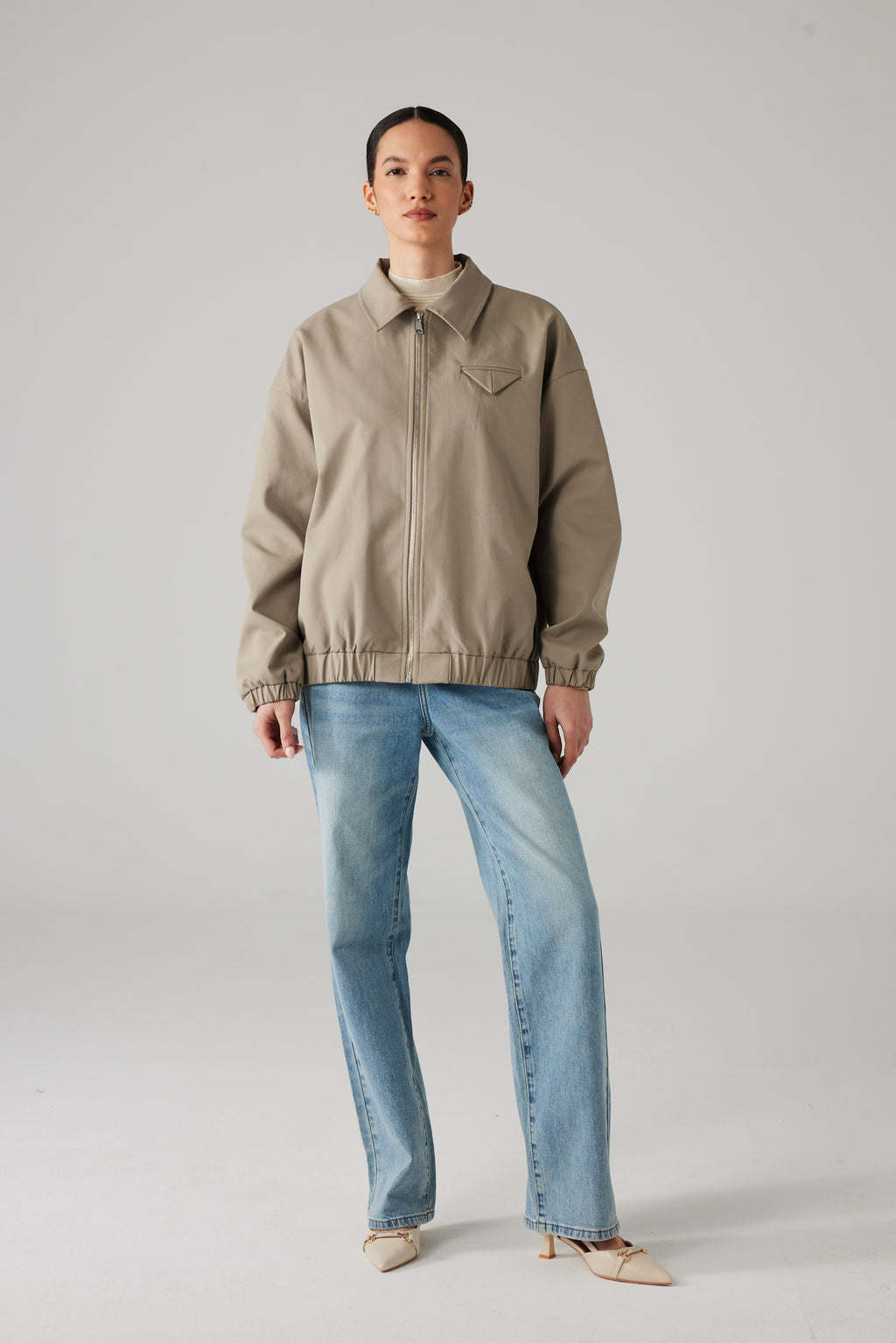 MAÉ ZIP JACKET TAUPE