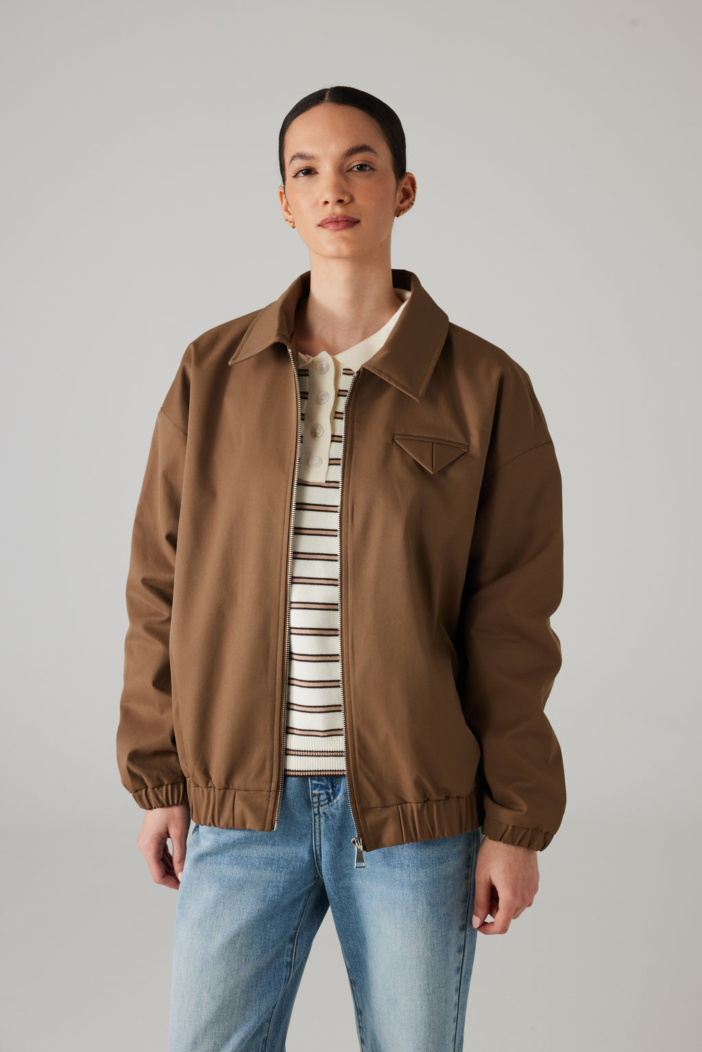 MAÉ ZIP JACKET BROWN
