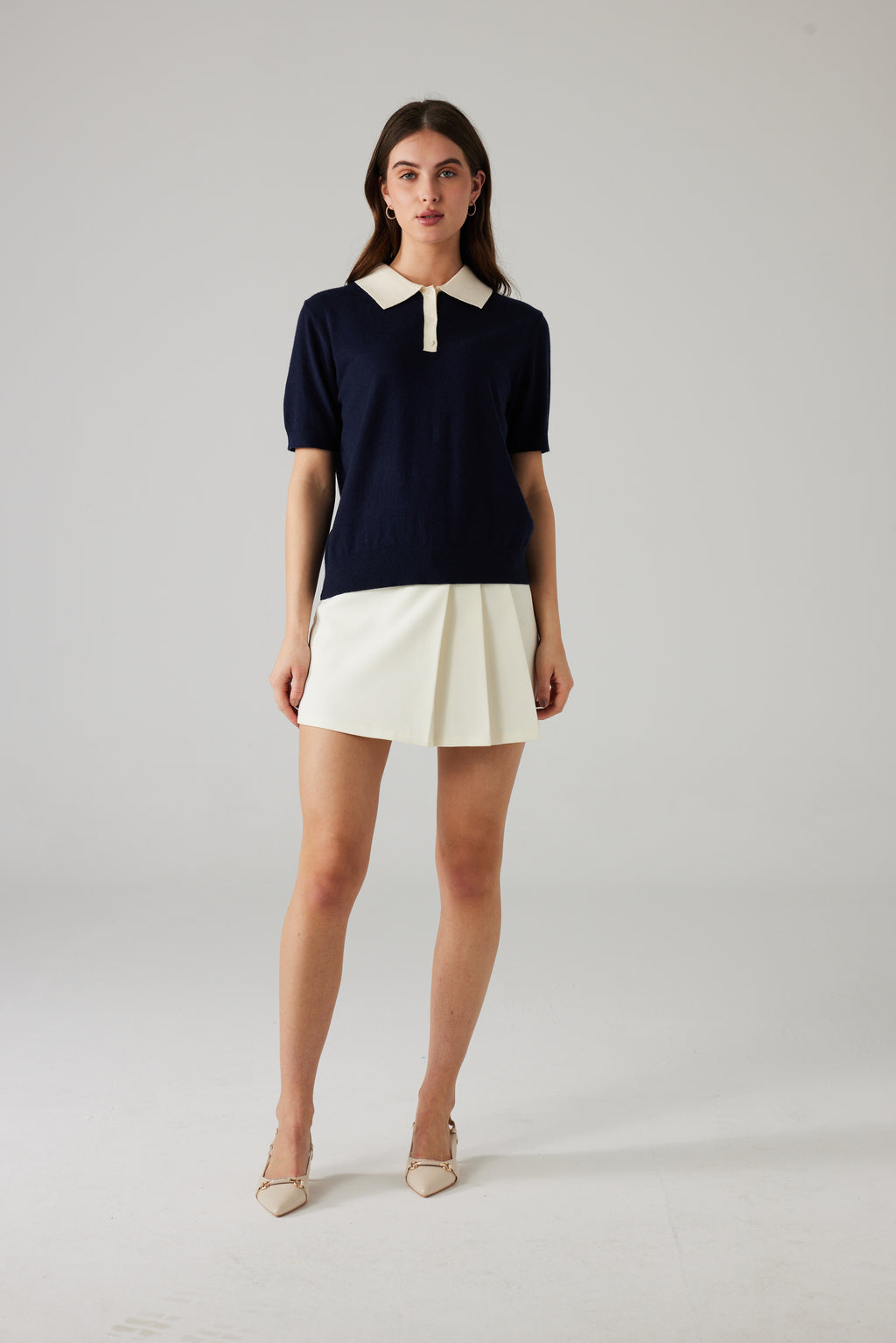 ELIRA POLO TOP NAVY/WHITE