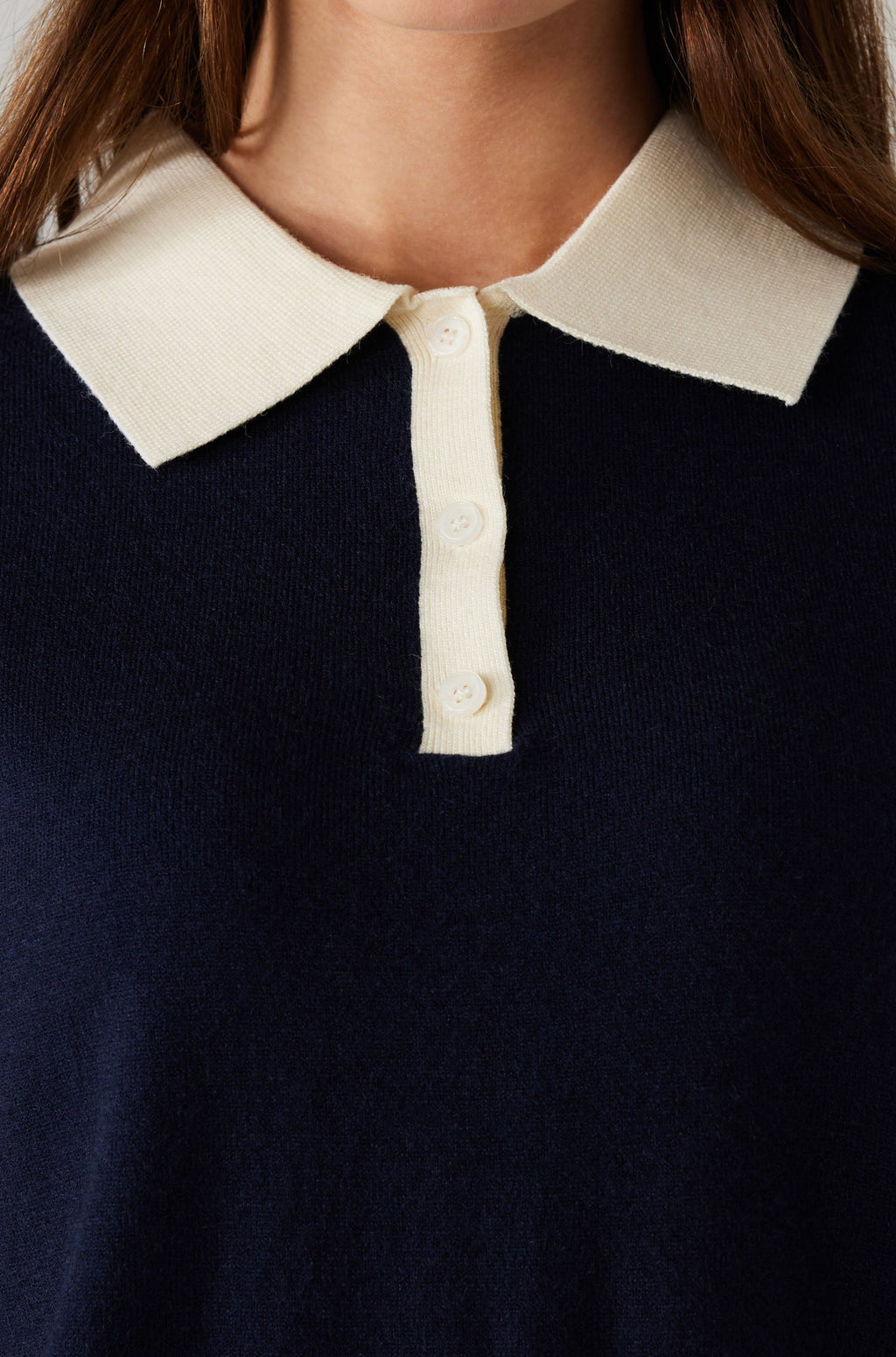 ELIRA POLO TOP NAVY/WHITE
