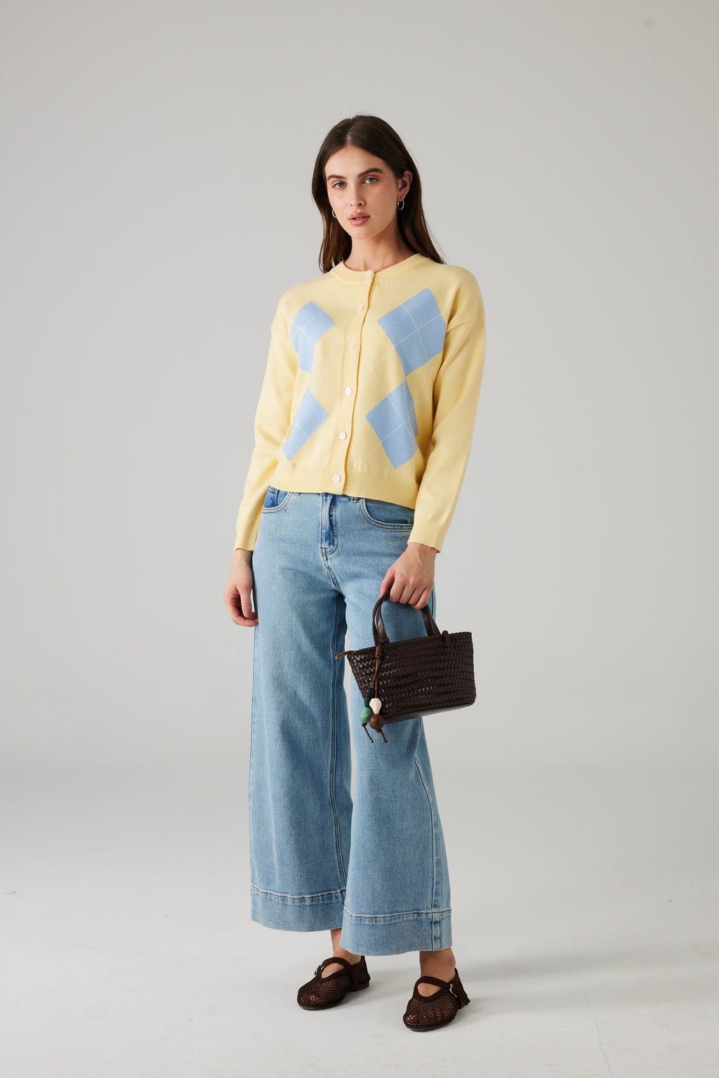 AURI CARDIGAN YELLOW/BLUE