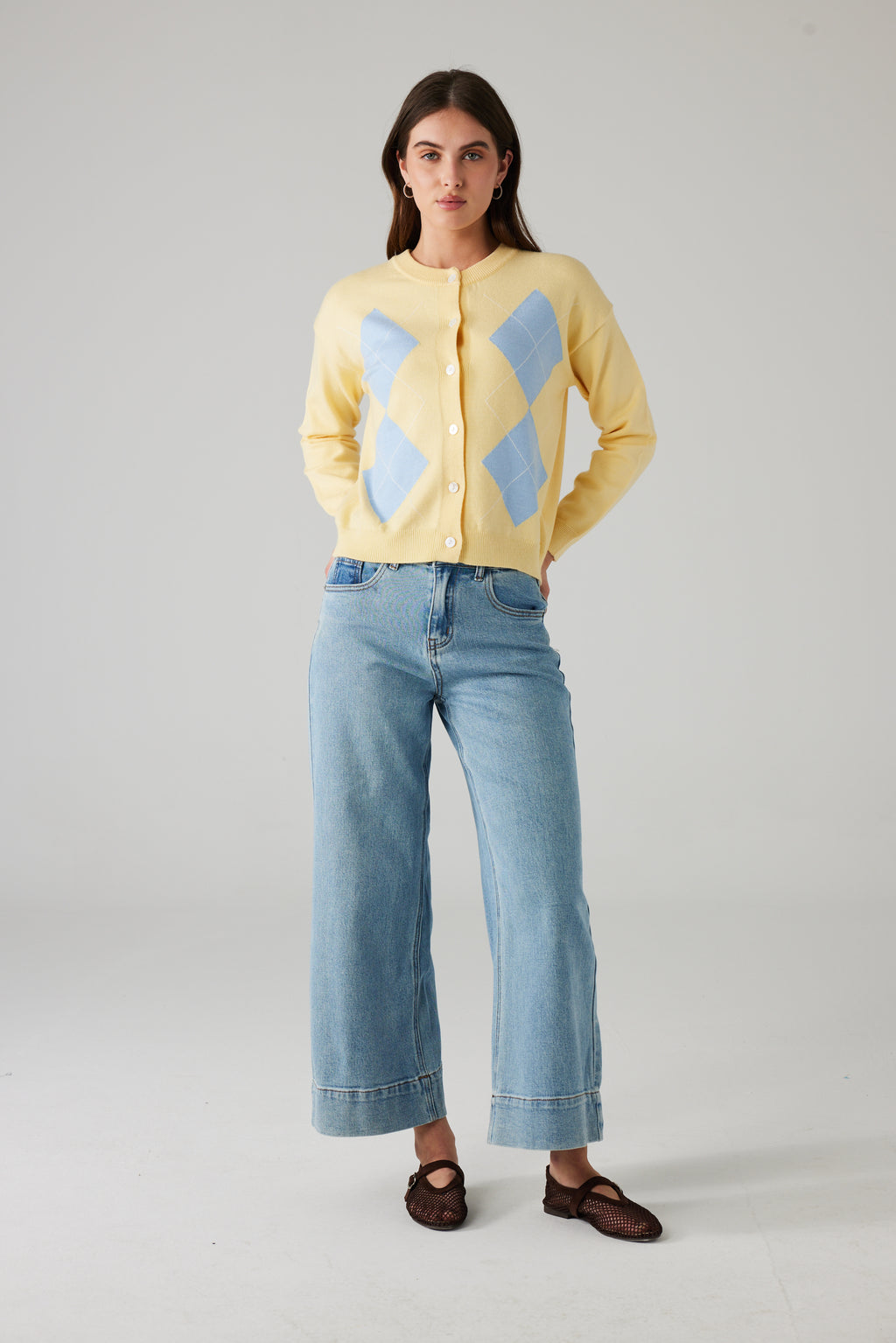 LENI WIDE LEG JEANS BLAUW