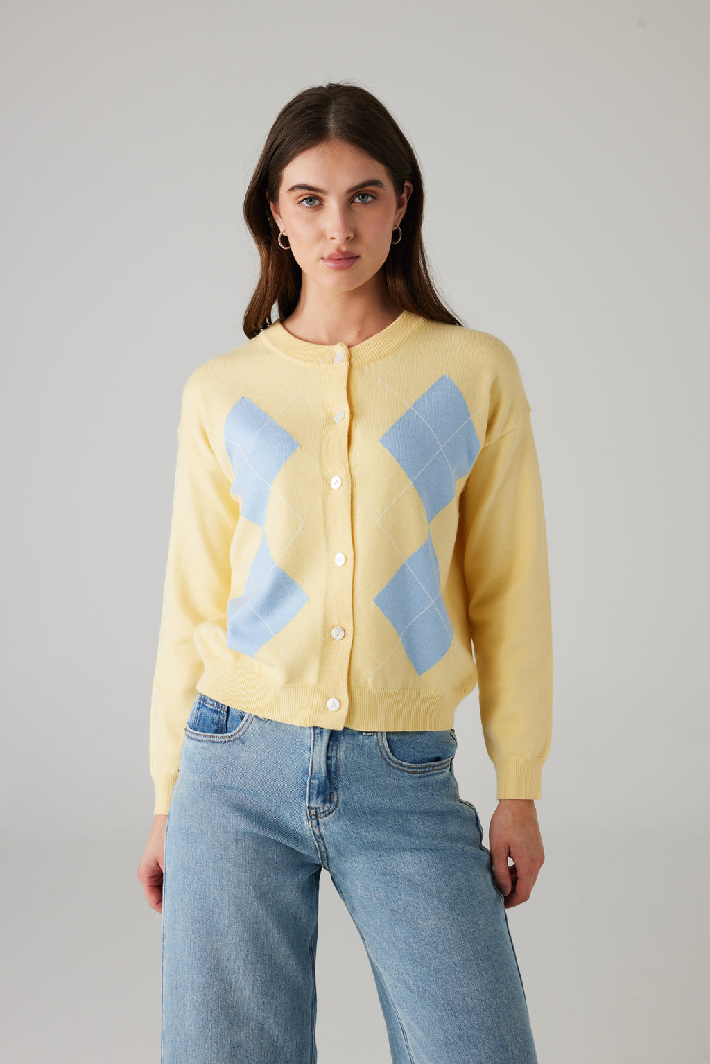 AURI CARDIGAN YELLOW/BLUE