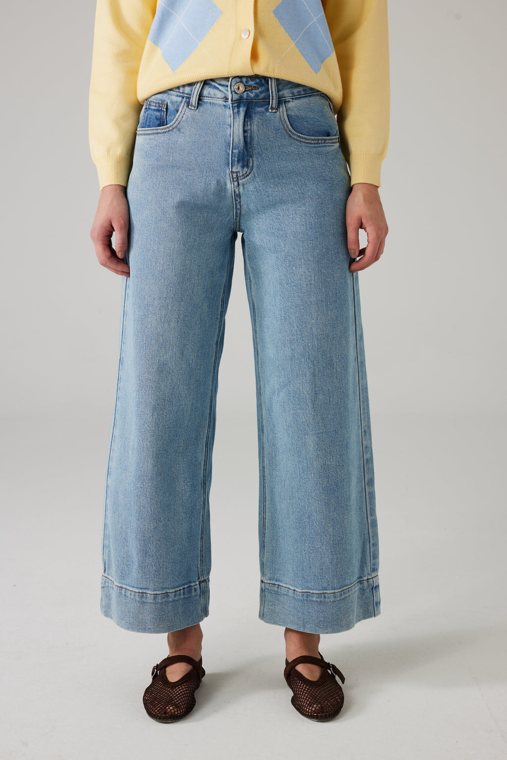 LENI WIDE LEG JEANS BLAUW