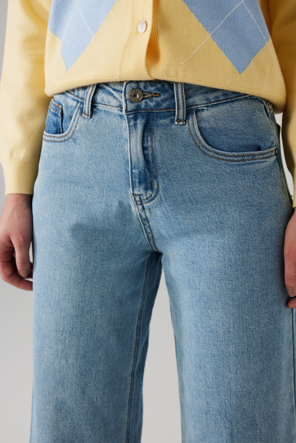 LENI WIDE LEG JEANS BLAUW