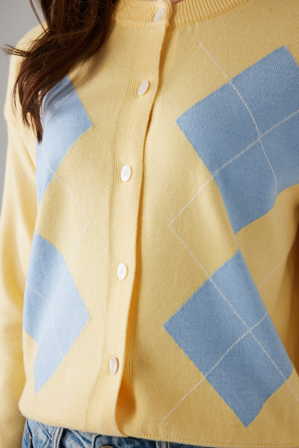AURI CARDIGAN YELLOW/BLUE