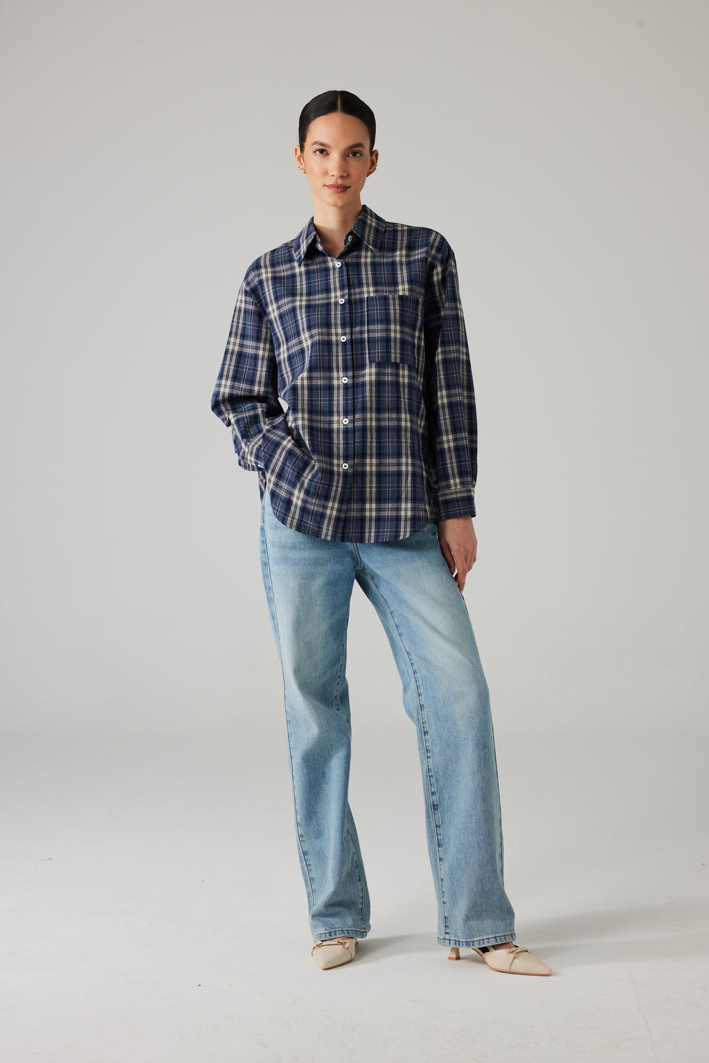 LIVEN BLOUSE BLUE/WHITE