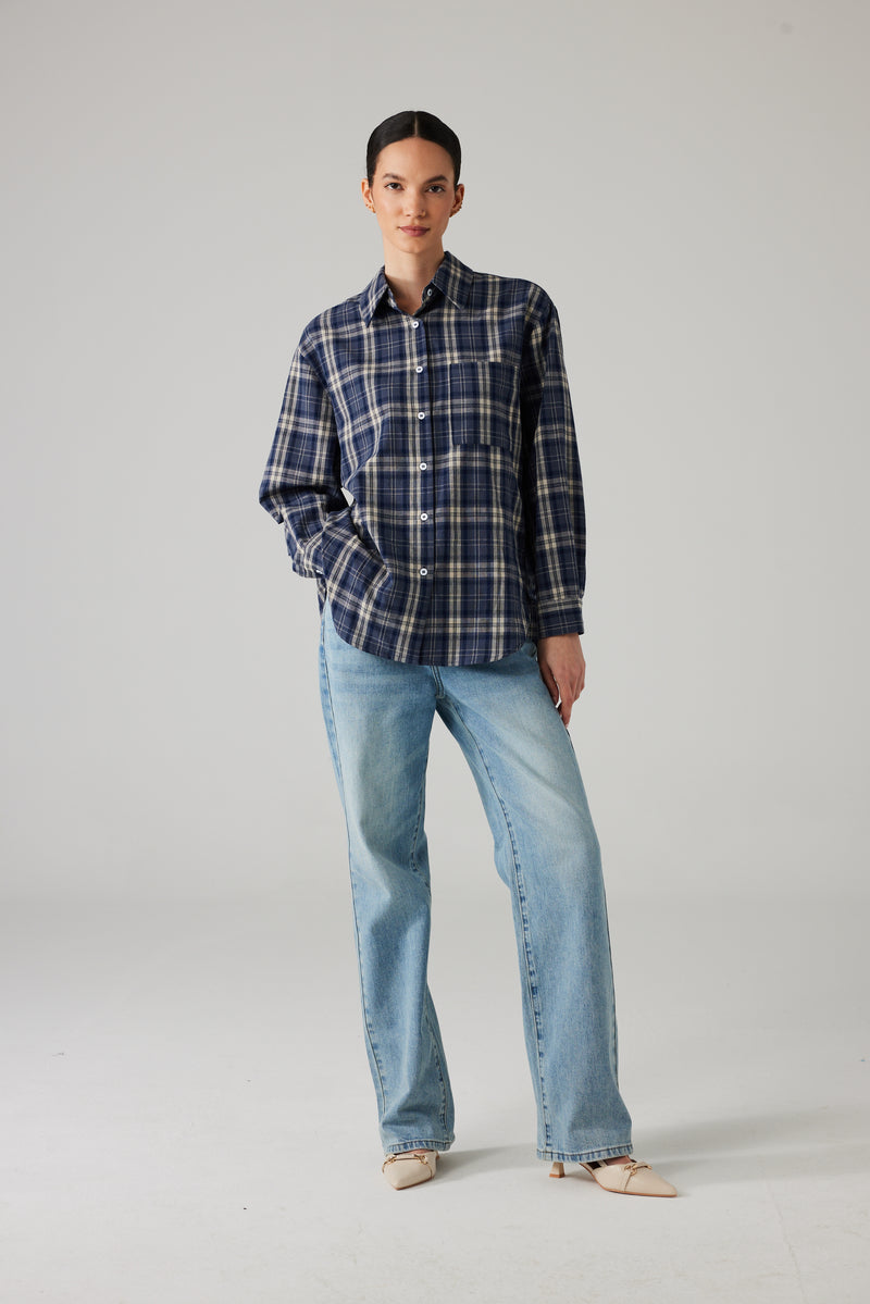 LIVEN BLOUSE BLUE/WHITE