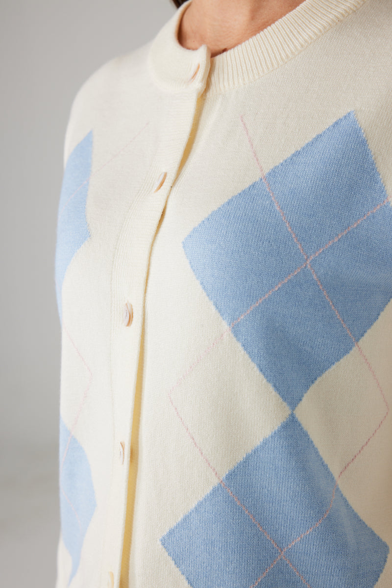 AURI CARDIGAN WHITE/BLUE