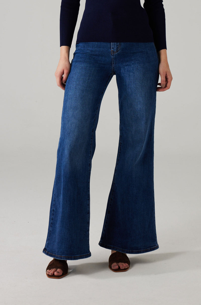NOVIRA WIDE LEG JEANS WITH STRETCH – DARK BLUE