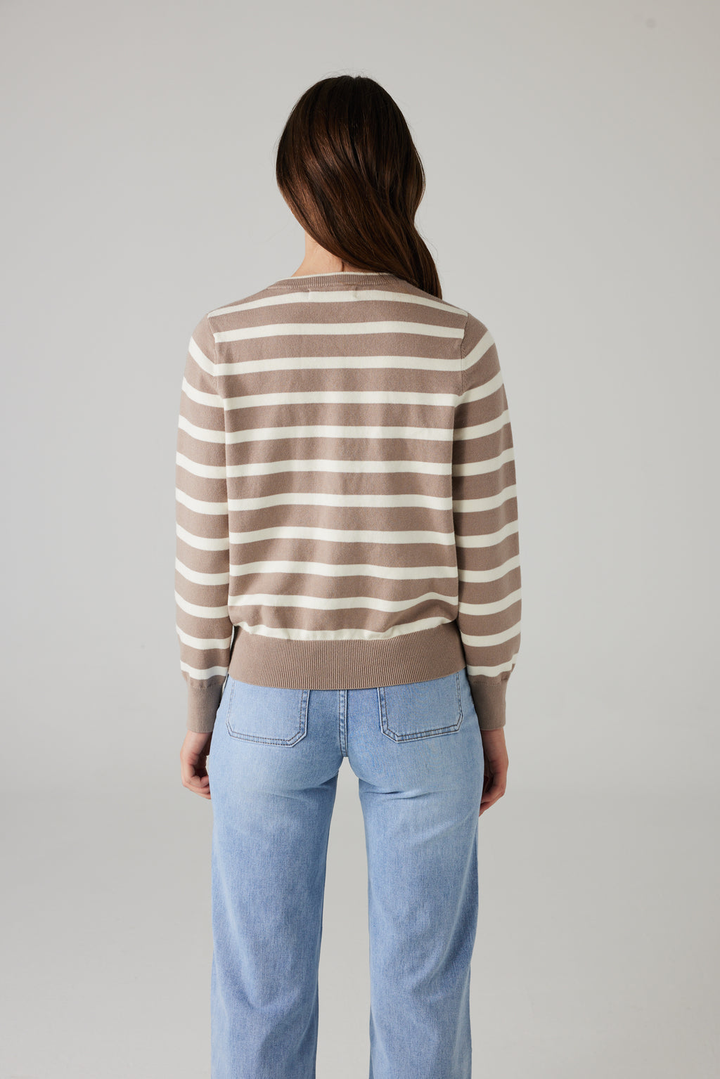 ALORINE CARDIGAN TAUPE/WHITE