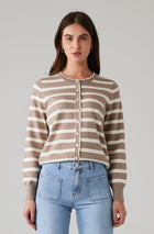 ALORINE CARDIGAN TAUPE/WHITE