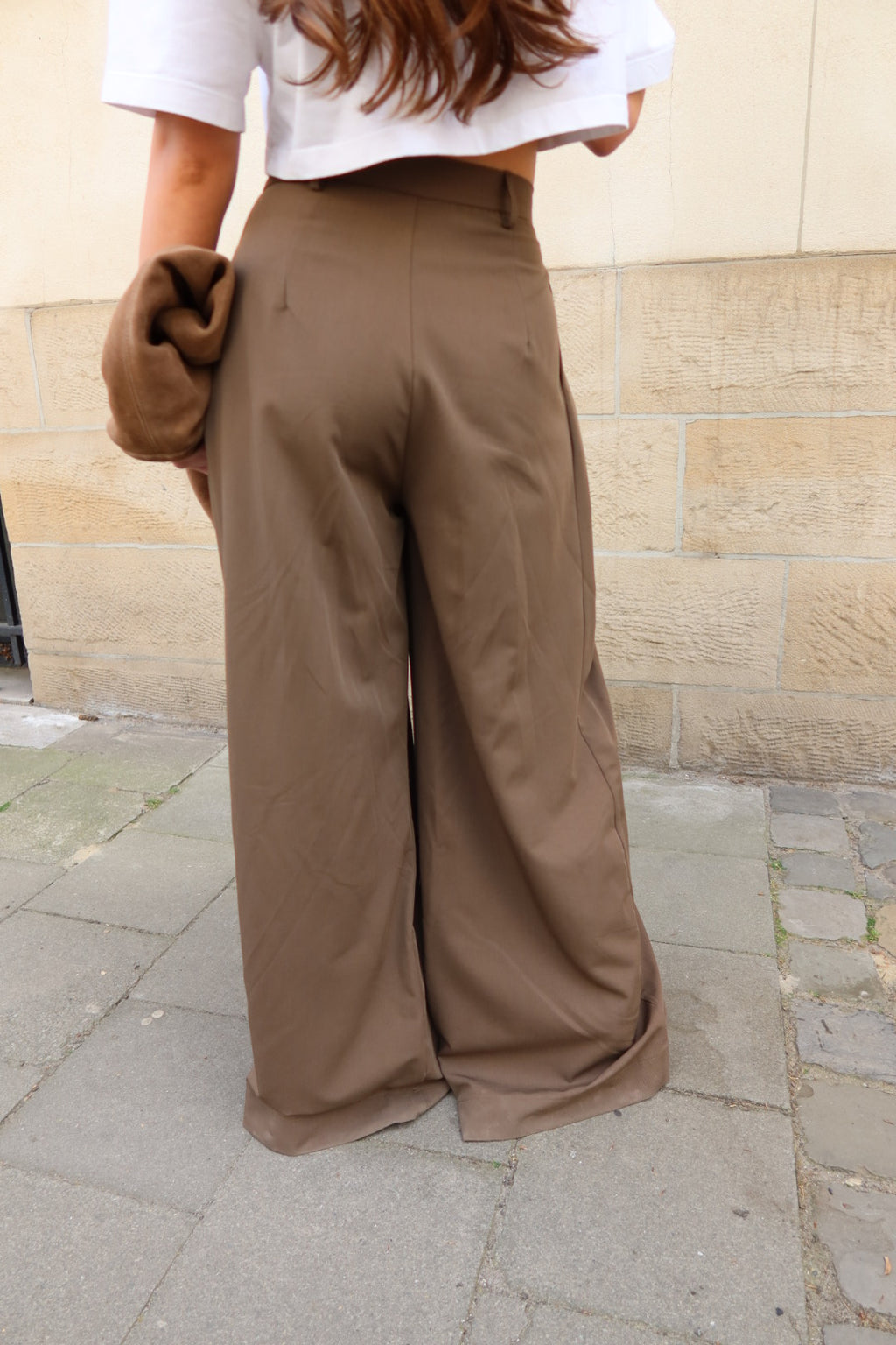 MUSE WIDE LEG TROUSERS - TAUPE