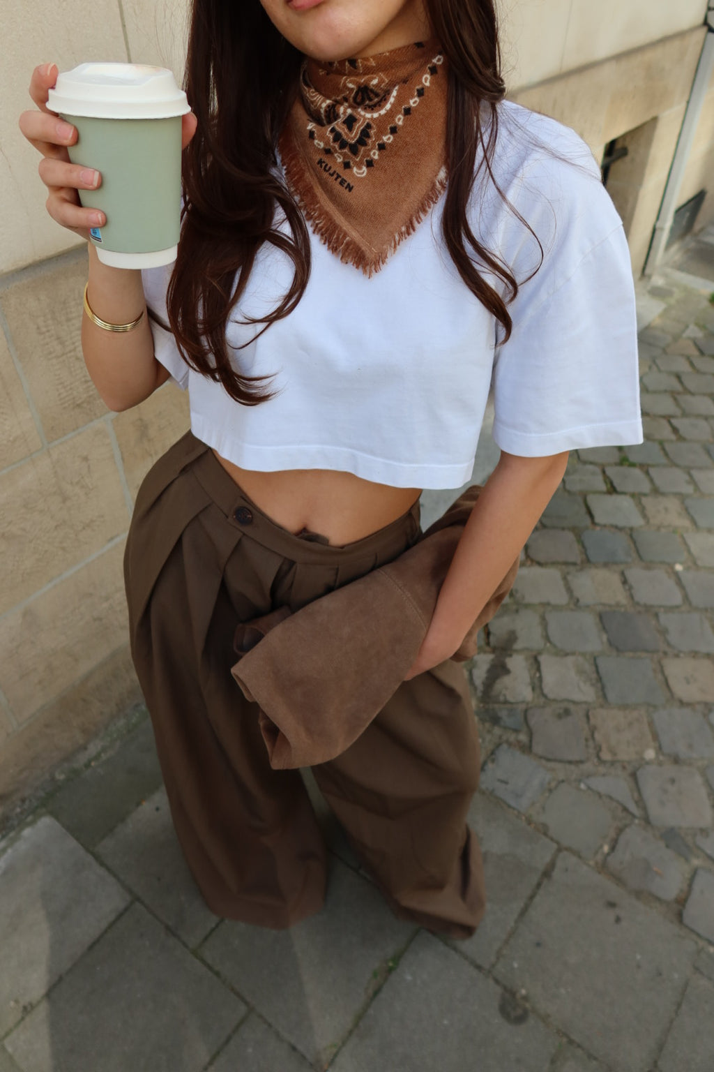 MUSE WIDE LEG TROUSERS - TAUPE