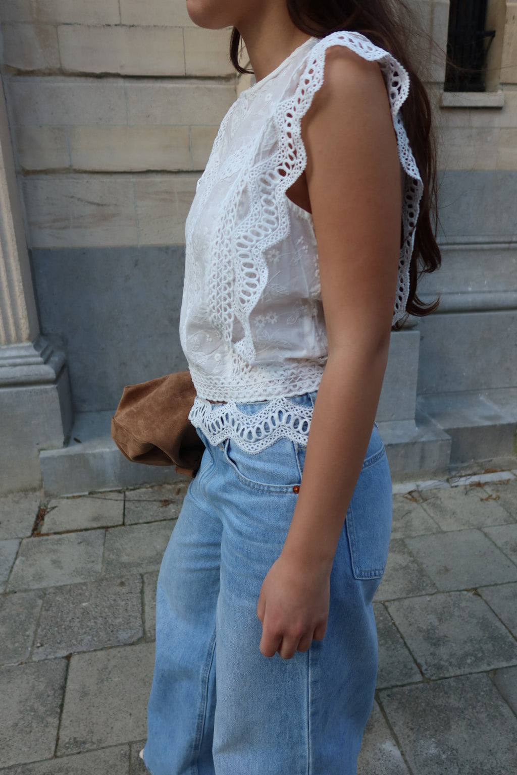 LUNA DETAIL BLOUSE TOP - WHITE