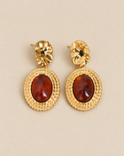 AMARA EARRINGS GOLD I RED
