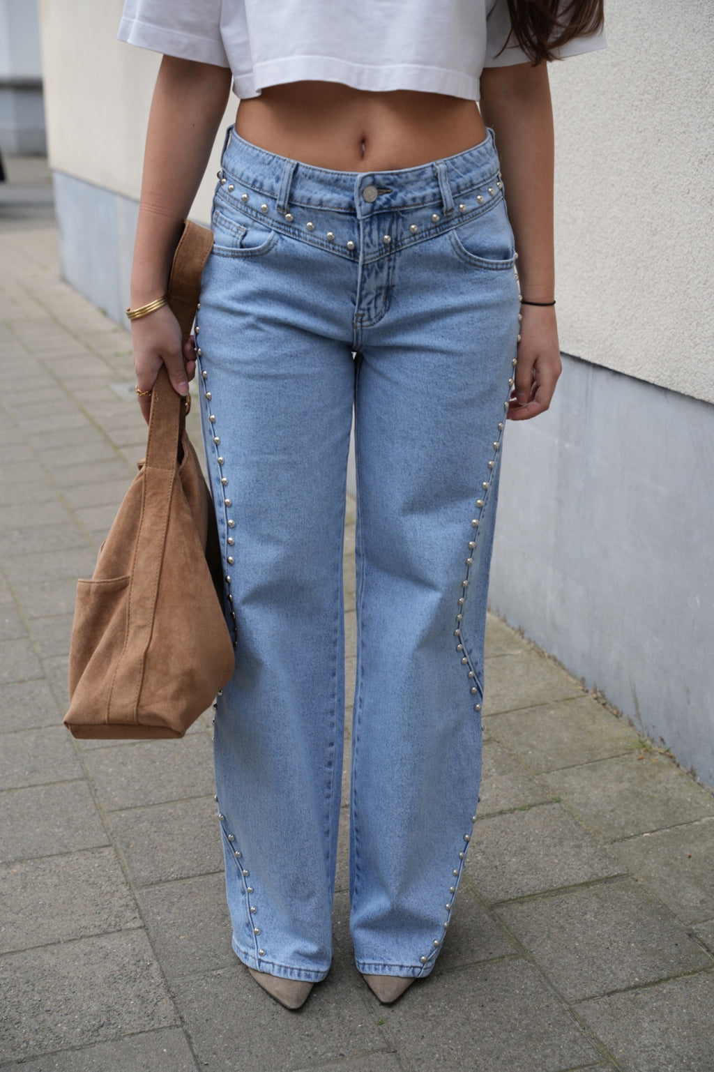 FRANKS STUDDED JEANS – LIGHT BLUE