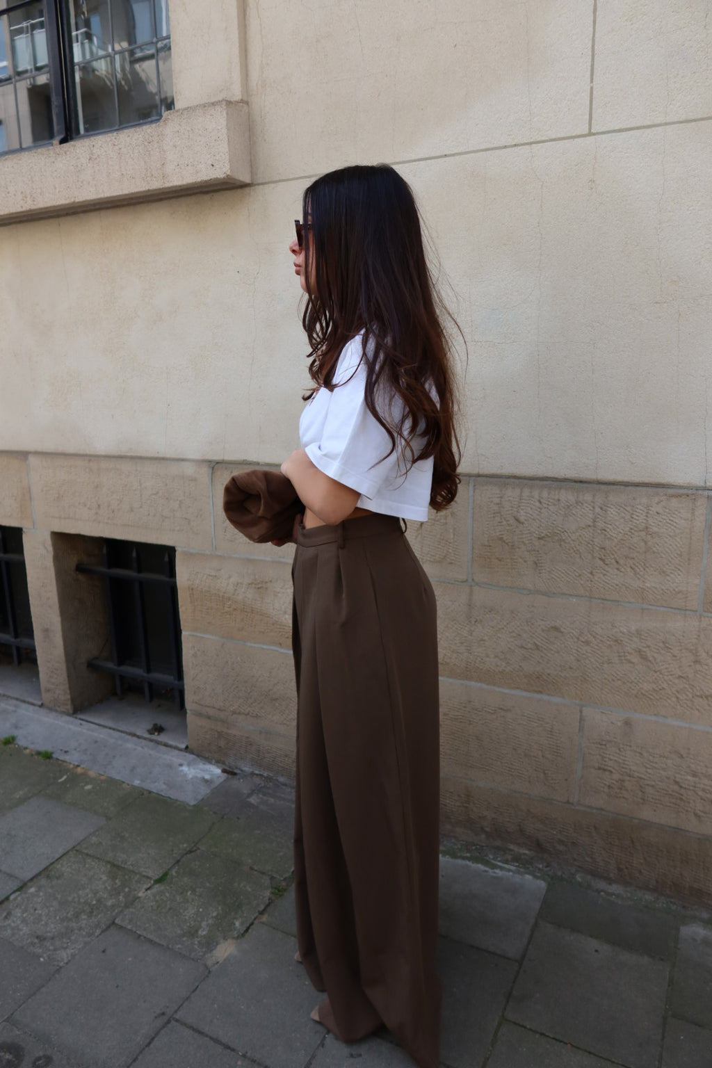 MUSE WIDE LEG TROUSERS - TAUPE