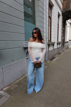 LEAH OFF-SHOULDER LACE TOP - WHITE