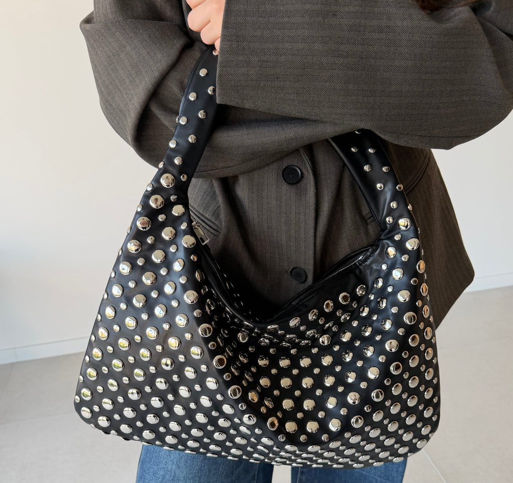 LUNARA STUD TOTE BAG BLACK