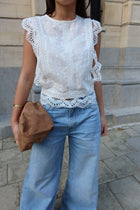 LUNA DETAIL BLOUSE TOP - WHITE