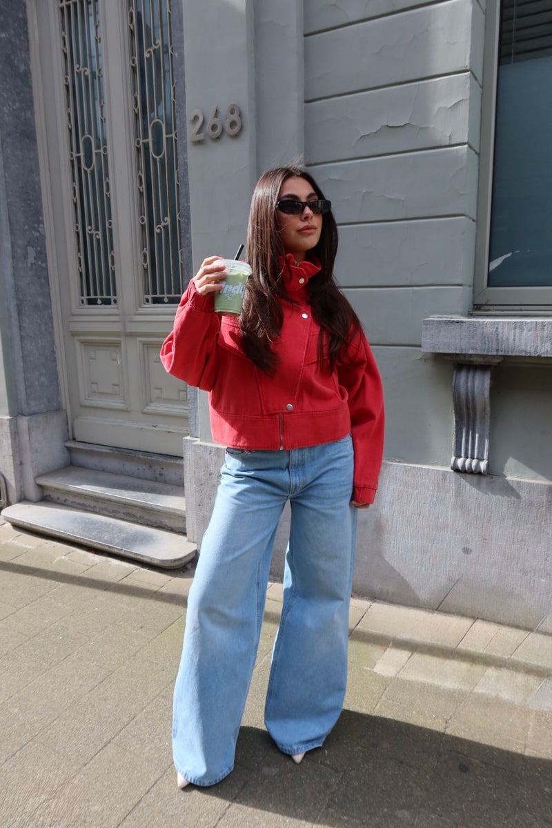 ELENORA WIDE LEG JEANS WITH STRETCH - BLUE