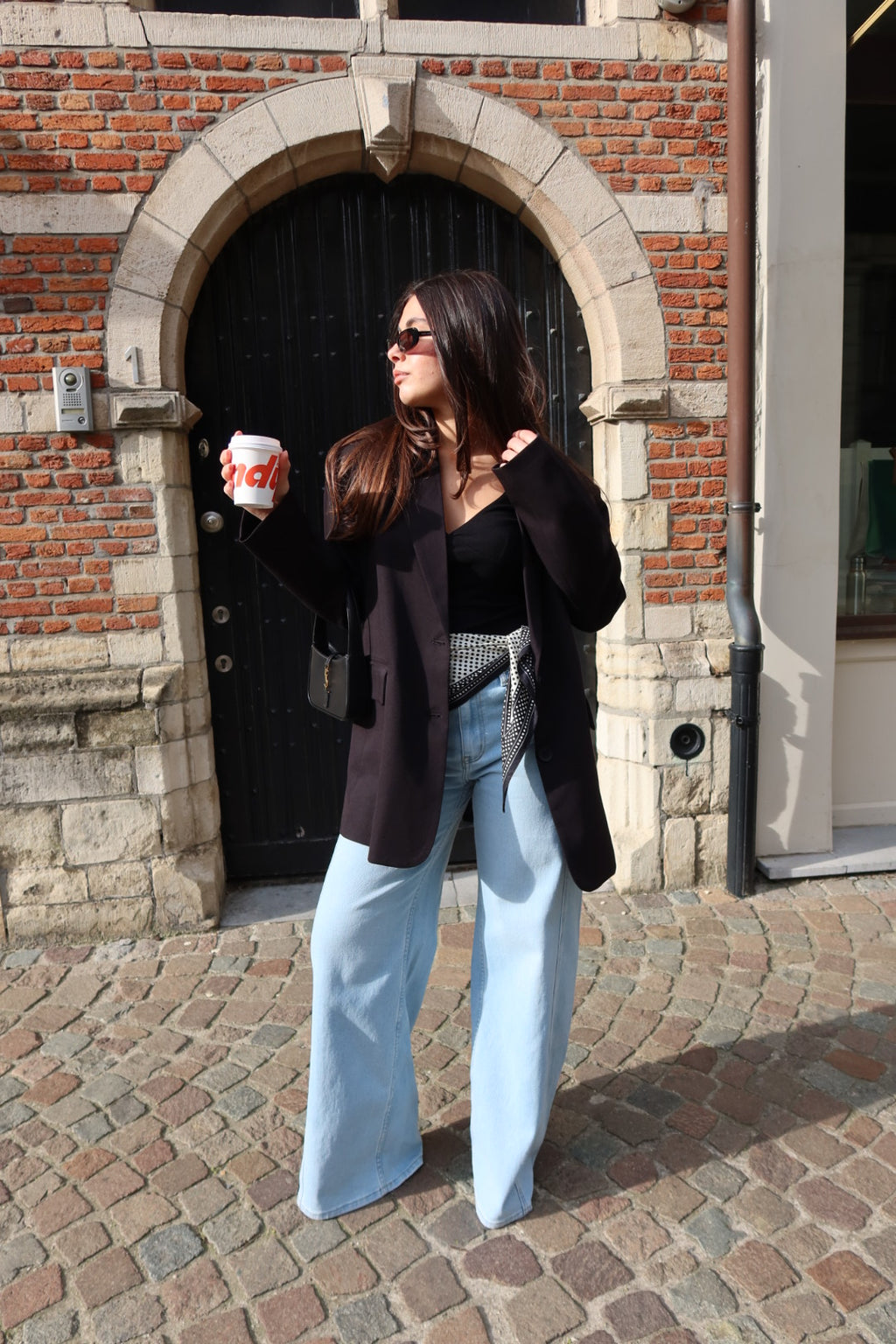 ROSIE WIDE LEG JEANS WITH STRETCH - LIGHT BLUE