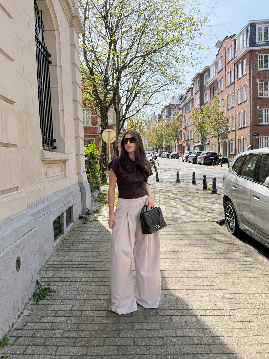 ADELLE WIDE LEG TROUSERS - CREAM
