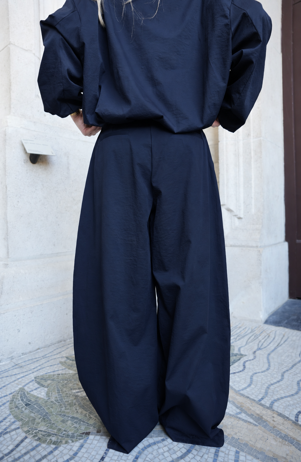 SOLENNE PLEATED TROUSERS NAVY