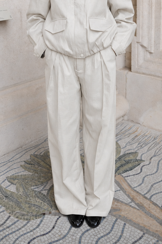 ELORIA PLEATED TROUSERS CREAM