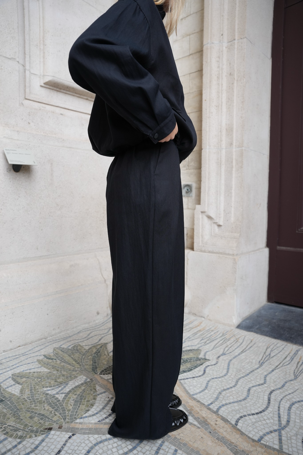 ELORIA PLEATED TROUSERS NAVY