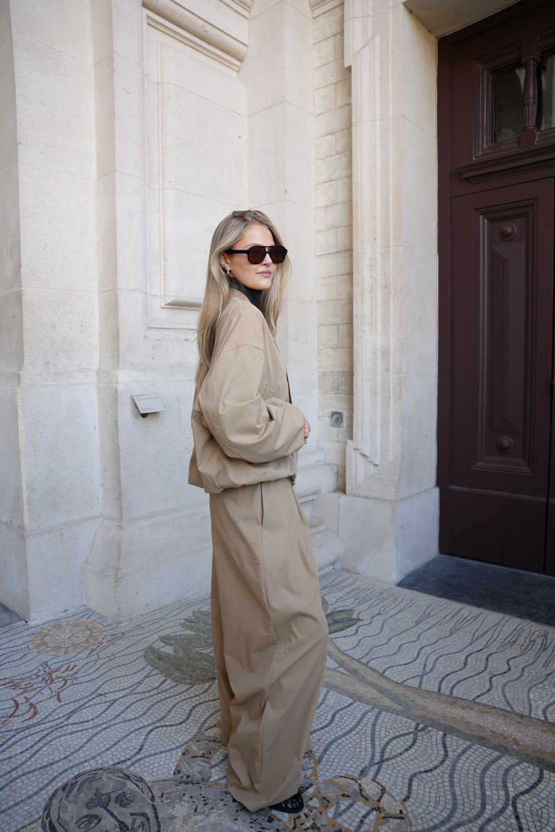 SOLENNE PLEATED TROUSERS BEIGE