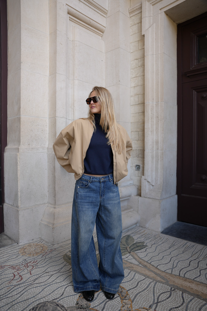 CAMILLE WIDE LEG JEANS BLUE WITH STRETCH