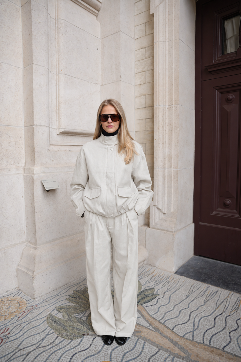 ELORIA PLEATED TROUSERS CREAM