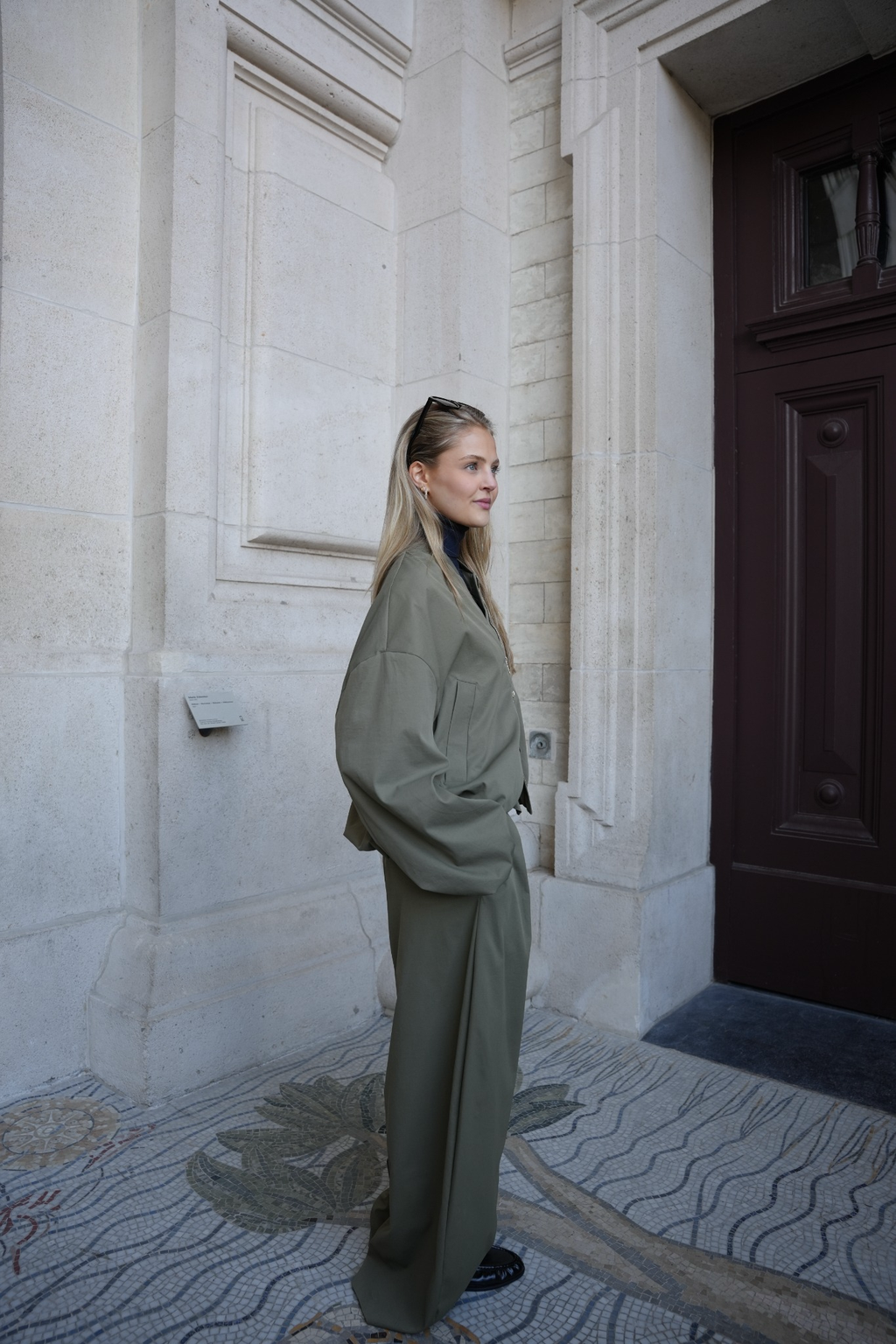 SOLENNE PLEATED TROUSERS KHAKI