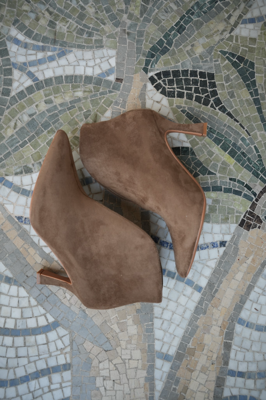 SERAPHINE SUEDE LOOK ANKLE BOOTS TAUPE