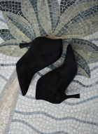 SERAPHINE SUEDE LOOK ANKLE BOOTS BLACK