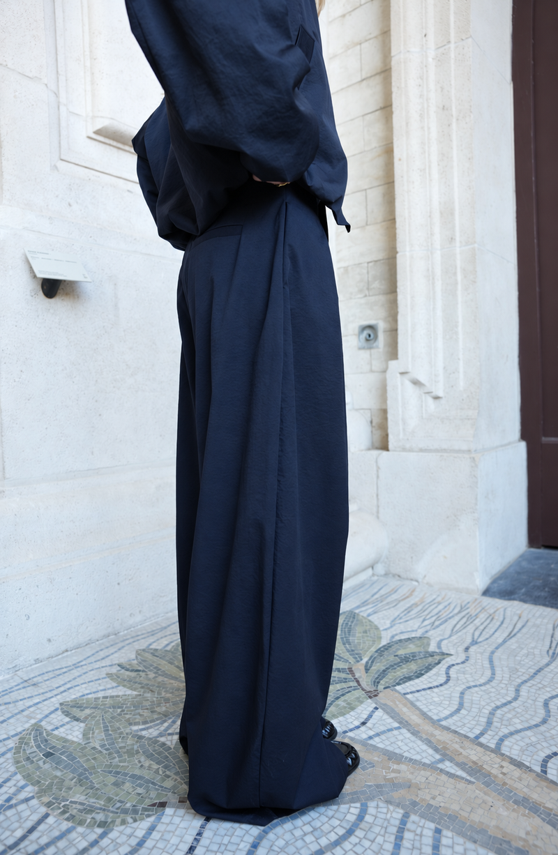 SOLENNE PLEATED TROUSERS NAVY