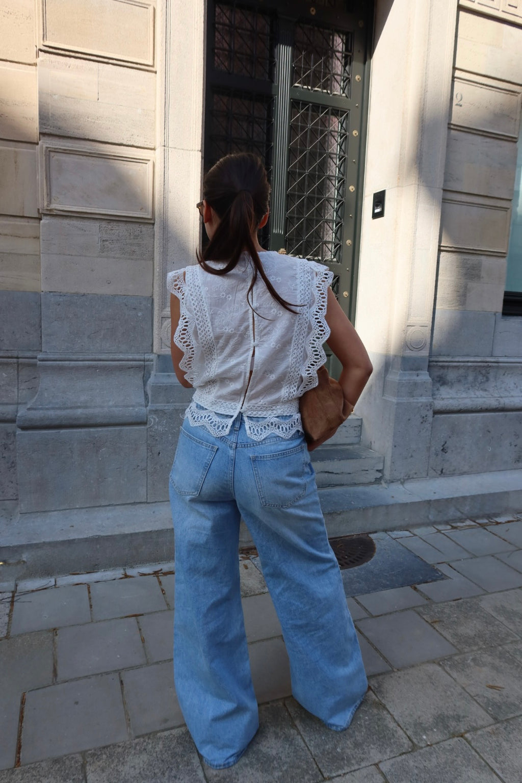 ELENORA WIDE LEG JEANS WITH STRETCH - BLUE